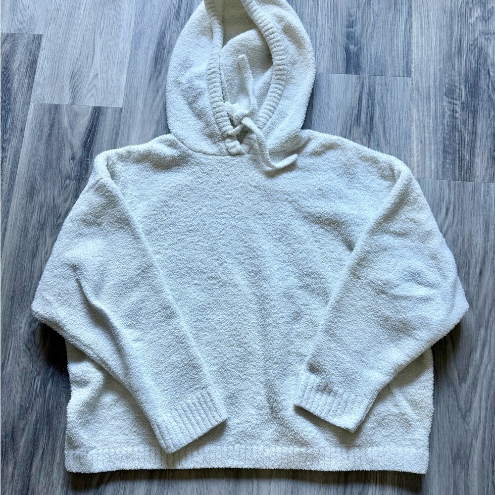 Cozy white Hooded Women's oversized Sweater
